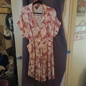 Tropical Print Wrap Dress Size 1X (14-16) Torrid